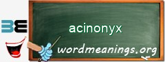 WordMeaning blackboard for acinonyx